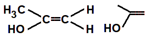prop-1-en-2-ol, 1-propen-2-ol, propen-2-ol constitutional structural formula skeletal formula isomer of C3H6O