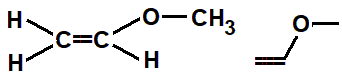 methoxyethene constitutional structural formula skeletal formula isomer of C3H6O