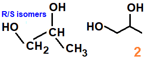 HOCH2CH(OH)CH3, propane-1,2-diol, 1,2-propanediol structural formula, skeletal formula, structural isomer of molecular formula C3H8O2, abbreviated formula