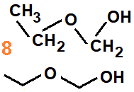 CH3CH2OCH2OH, ethoxymethanol structural formula, skeletal formula, structural isomer of molecular formula C3H8O2, abbreviated formula