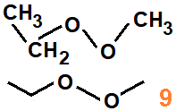 CH3CH2OOCH3, ethyl methyl peroxide structural formula, skeletal formula, structural isomer of molecular formula C3H8O2, abbreviated formula