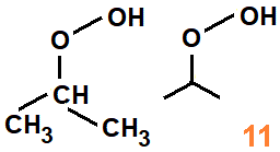 (CH3)2CHOOH, isopropyl hydroperoxide structural formula, skeletal formula, structural isomer of molecular formula C3H8O2, abbreviated formula