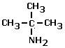 condensed structural formula of 2-methyl-2-prpanamine, 2-methyl-2-aminopropanamine, 2-amino-2-methylpropanamine