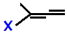 3-fluorobuta-1,2-diene,  3-chlorobuta-1,2-diene,  3-bromobuta-1,2-diene,  3-iodobuta-1,2-diene skeletal formula constitutional structural formula
