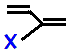 2-fluorobuta-1,3-diene,  2-chlorobuta-1,3-diene,  2-bromobuta-1,3-diene,  2-iodobuta-1,3-diene skeletal formula constitutional structural formula