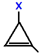 R/S optical isomers 3-fluoro-1-methylcyclopropene,  3-chloro-1-methylcyclopropene,  3-bromo-1-methylcycloprpene,  3-iodo-1-methylcyclopropene skeletal formula constitutional structural formula