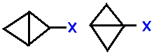 fluorobicyclobutane,  chlorobicyclobutane,  bromobicyclobutane, iodobicyclobutane skeletal formula constitutional structural formula