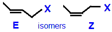 E/Z geometrical isomers 1-fluorobut-2-ene,  1-chlorobut-2-ene,  1-bromobut-2-ene,  1-iodobut-2-ene skeletal formula constitutional structural formula