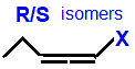 stereoisomers 1-fluoropenta-1,2-diene,  1-chloropenta-1,2-diene,  1-bromopenta-1,2-diene,  1-iodopenta-1,2-diene skeletal formula constitutional structural formuka molecular formula C5H7F, C5H7Cl, C5H7Br, C5H7I isomers