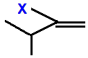 2-fluoro-3-methylbut-1-ene,  2-chloro-3-methylbut-1-ene,  2-bromo-3-methylbut-1-ene,  2-iodo-3-methylbut-1-ene skeletal formula constitutional structural formuka molecular formula