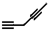hexa-1,3-diyne, 1,3-hexadiyne skeletal formula constitutional isomer of C6H6