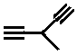 3-methylpenta-1,4-diyne, 3-methyl-1,5-pentadiyne skeletal formula constitutional isomer of C6H6