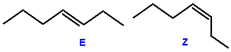 (Z)-hept-3-ene, (Z)-3-heptene (E)-hept-3-ene, (E)-3-heptene structural skeletal formula isomer of C7H14