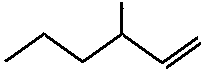 3-methylhex-1-ene 3-methyl-1-hexene structural skeletal formula isomer of C7H14