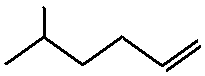 5-methylhex-1-ene 5-methyl-1-hexene structural skeletal formula isomer of C7H14