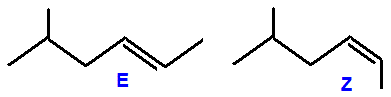 (E)-5-methylhex-2-ene, (E)-5-methyl-2-hexene, (Z)-5-methylhex-2-ene, (Z)-5-methyl-2-hexene structural skeletal formula isomer of C7H14