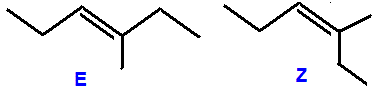 (E)-3-methylhex-3-ene, (E)-3-methyl-3-hexene, (Z)-3-methylhex-3-ene, (Z)-3-methyl-3-hexene structural skeletal formula isomer of C7H14