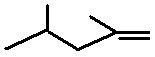 2,4-dimethylpent-1-ene 2,4-dimethyl-1-pentene structural skeletal formula isomer of C7H14