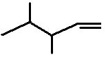 3,4-dimethylpent-1-ene 3,4-dimethyl-1-pentene structural skeletal formula isomer of C7H14