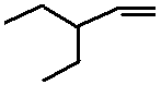2-ethylpent-1-ene (3-methylenepentane) 3-ethyl-1-pentene structural skeletal formula isomer of C7H14