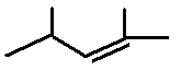 2,4-dimethylpent-2-ene 2,4-dimethyl-2-pentene structural skeletal formula isomer of C7H14