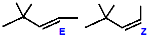 (E)-4,4-dimethypent-2-ene, (E)-4,4-dimethyl-2-pentene, (Z)-4,4-dimethypent-2-ene, (Z)-4,4-dimethyl-2-pentene structural skeletal formula isomer of C7H14
