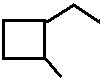 1-ethyl-2-methylcyclobutane structural skeletal formula isomer of C7H14