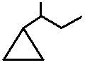 2-cyclopropylbutane structural skeletal formula isomer of C7H14