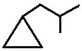 (2-methylpropyl)-cyclopropane, 1-cyclopropyl-2-methylpropane structural skeletal formula isomer of C7H14