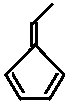 5-ethylidenecyclopenta-1,3-diene or 5-ethylidene-1,3-cyclopentadiene skeletal formula isomer of molecular structure formula C7H8